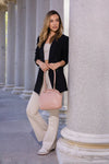 EMBOSSED ELEGANCE FRAME SHOULDER BAG