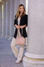 EMBOSSED ELEGANCE FRAME SHOULDER BAG