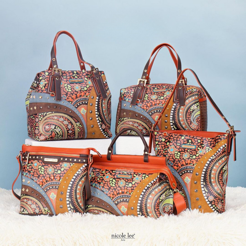 Vintage Sara Boston Bag, Vegan Leather Medium Handbag, Embellished Studded  – Nicole Lee Online