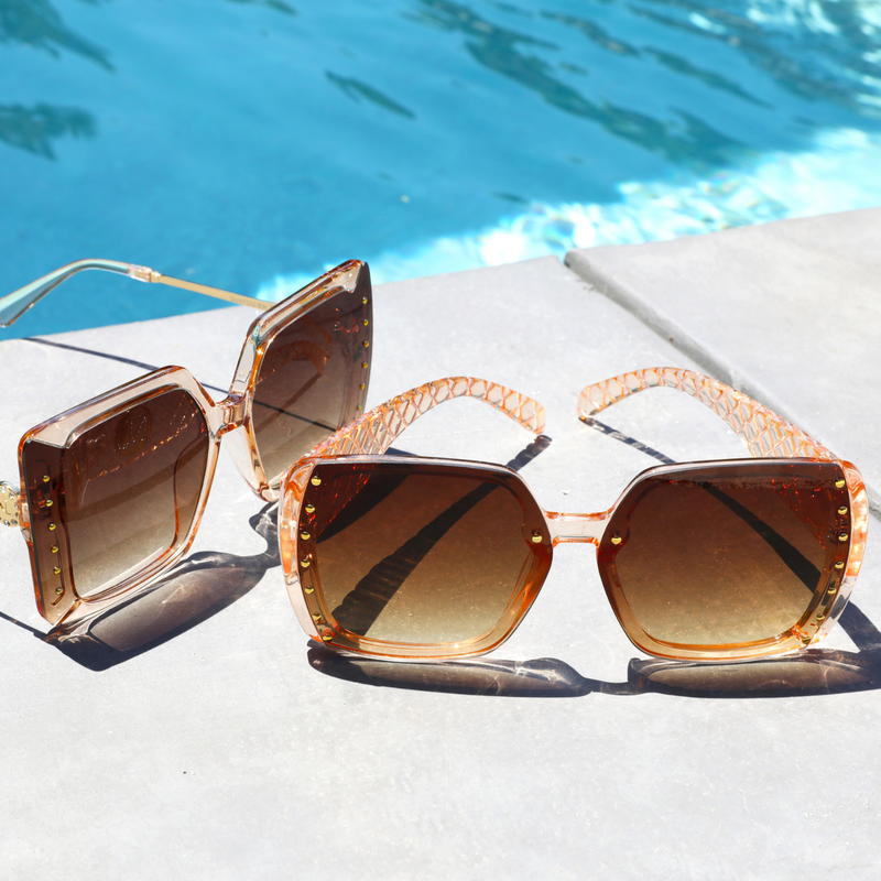 Oversized Studded Sunglasses UV Protection Multiple Colors