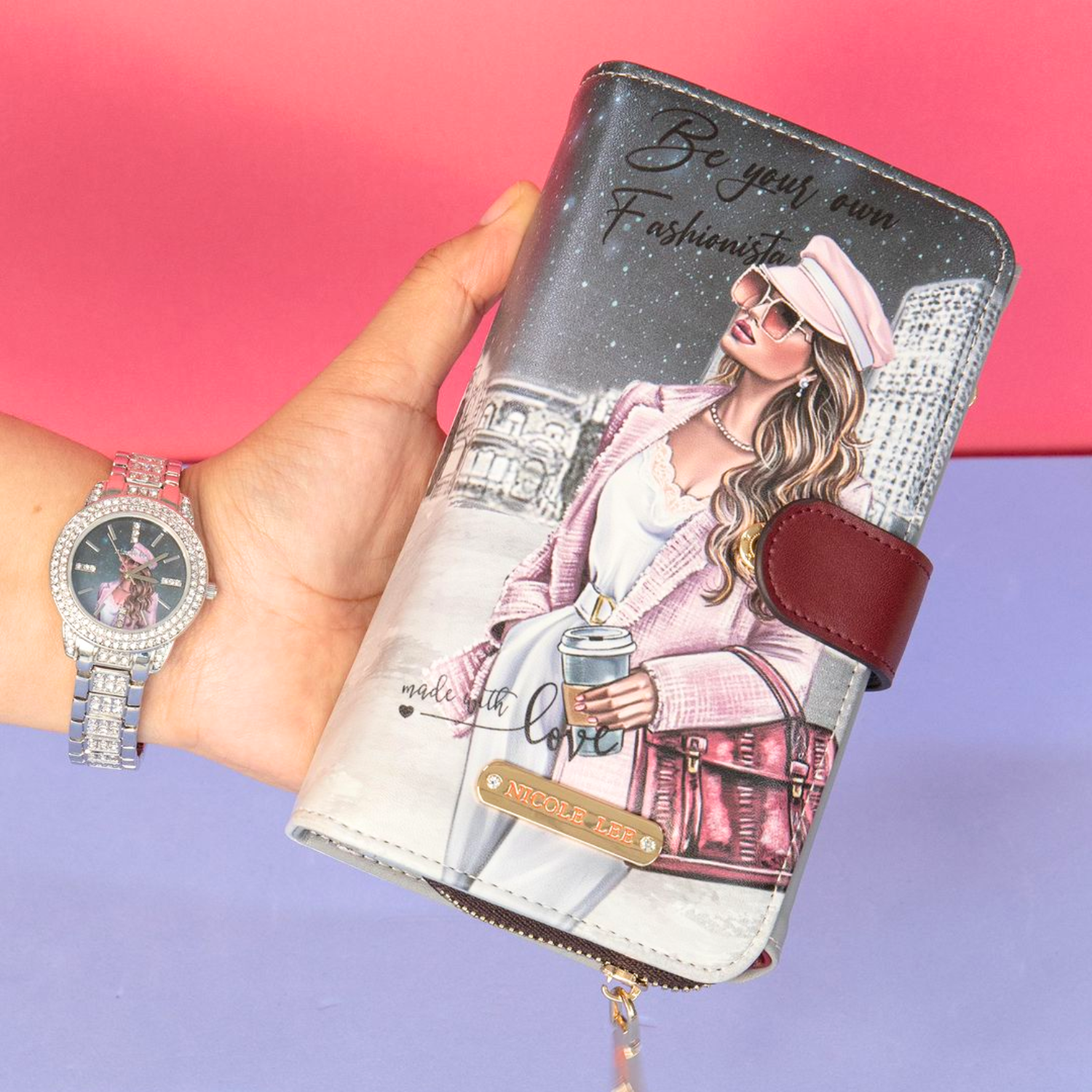 2 PIECE ACCESSORIES SET (WATCH, PHONE CASE CROSSBODY WALLET)