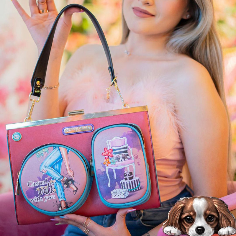 Casual Walk Embellished Vegan Leather Clutch Handbag Optional Straps Nicole Lee Online