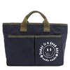 Your daily dose of positivity—now in bag form! With sleek trim details and a feel-good message, this everyday tote is here to remind you that yes, today (and every day) is a good one. Designed for both style and function, it features plenty of compartments like 2 front slip pockets. Pictured in classic navy blue with moss green trim and straps. White smiley face adorns the front with a cute little flower on its smile. 