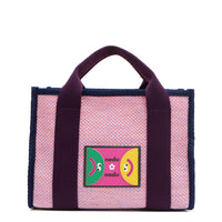 With its effortless slouchy silhouette and striking color-block trim, the Nodu Nadu small Marley tote in Pink is anything but ordinary. The real showstopper? Its canvas fabric, woven with rainbow metallic stitching that catches the light just right—adding a dreamy shimmer and a touch of everyday magic to your look!
