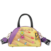 OUR NICOLE LEE MINI DOME BAG IN OUR NAIL POLISH DESING WITH STRAPS