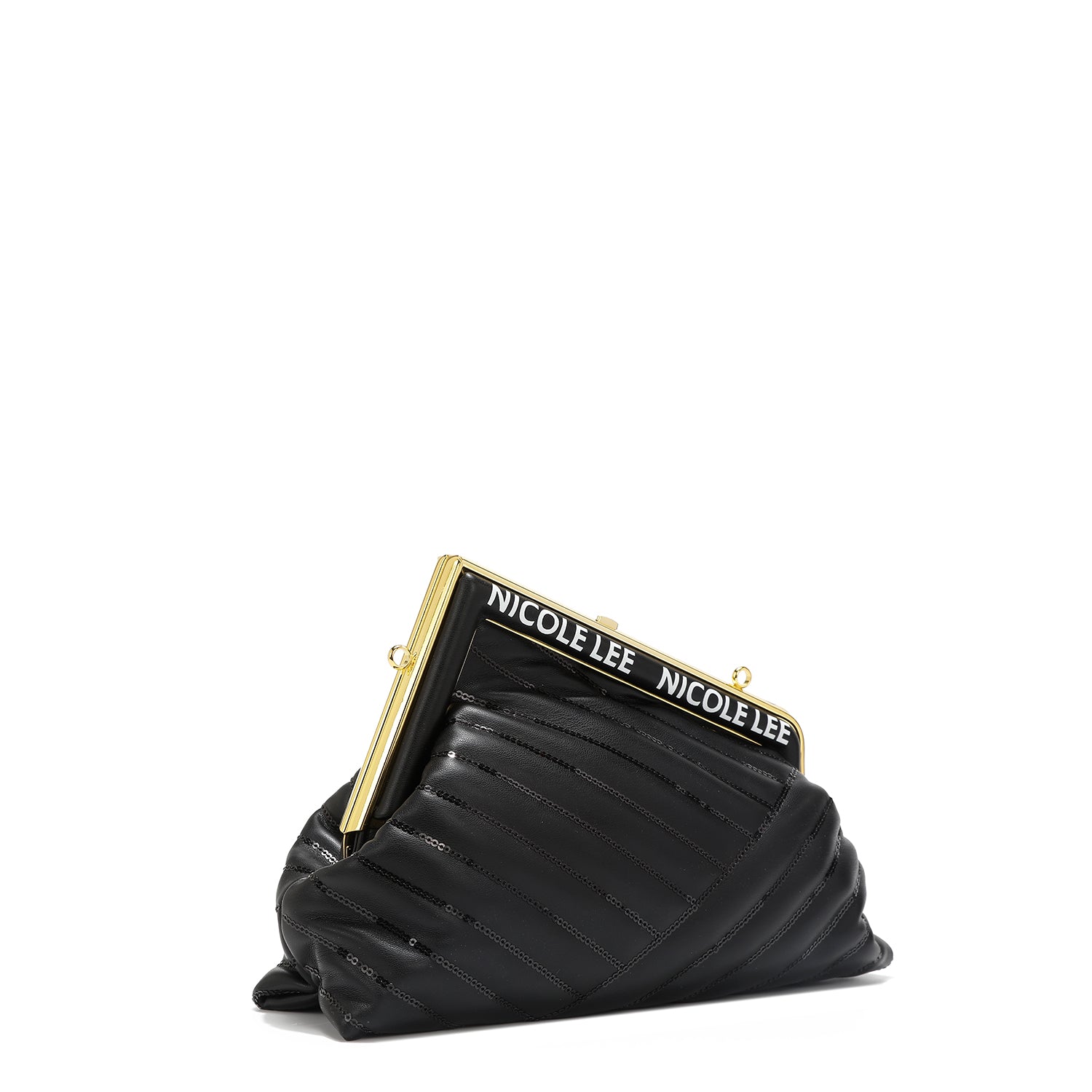 ANGLE SEQUIN CLUTCH