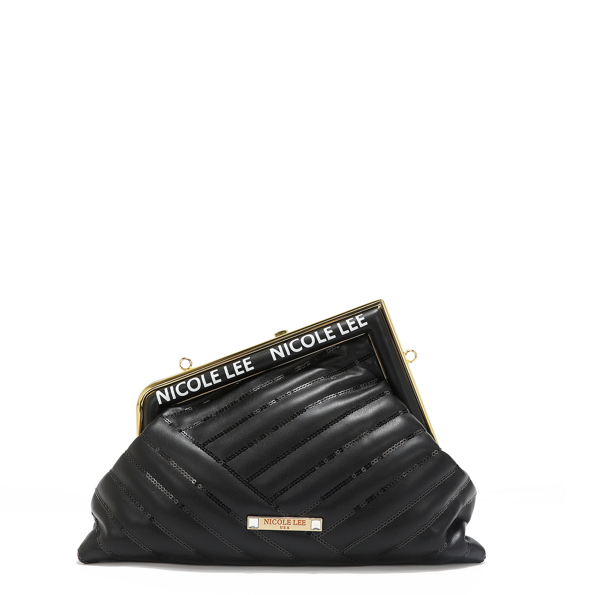 ANGLE SEQUIN CLUTCH