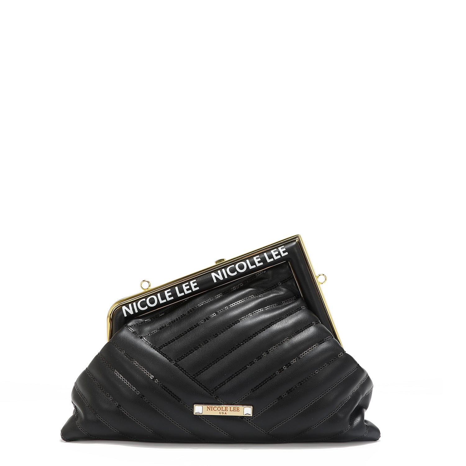 ANGLE SEQUIN CLUTCH