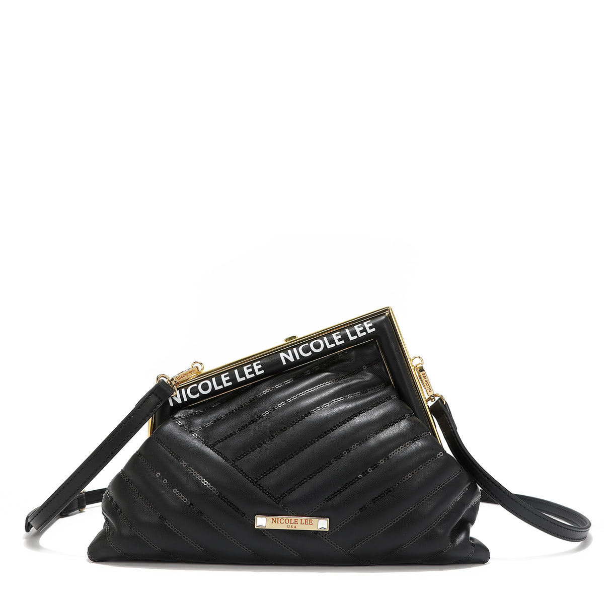 ANGLE SEQUIN CLUTCH