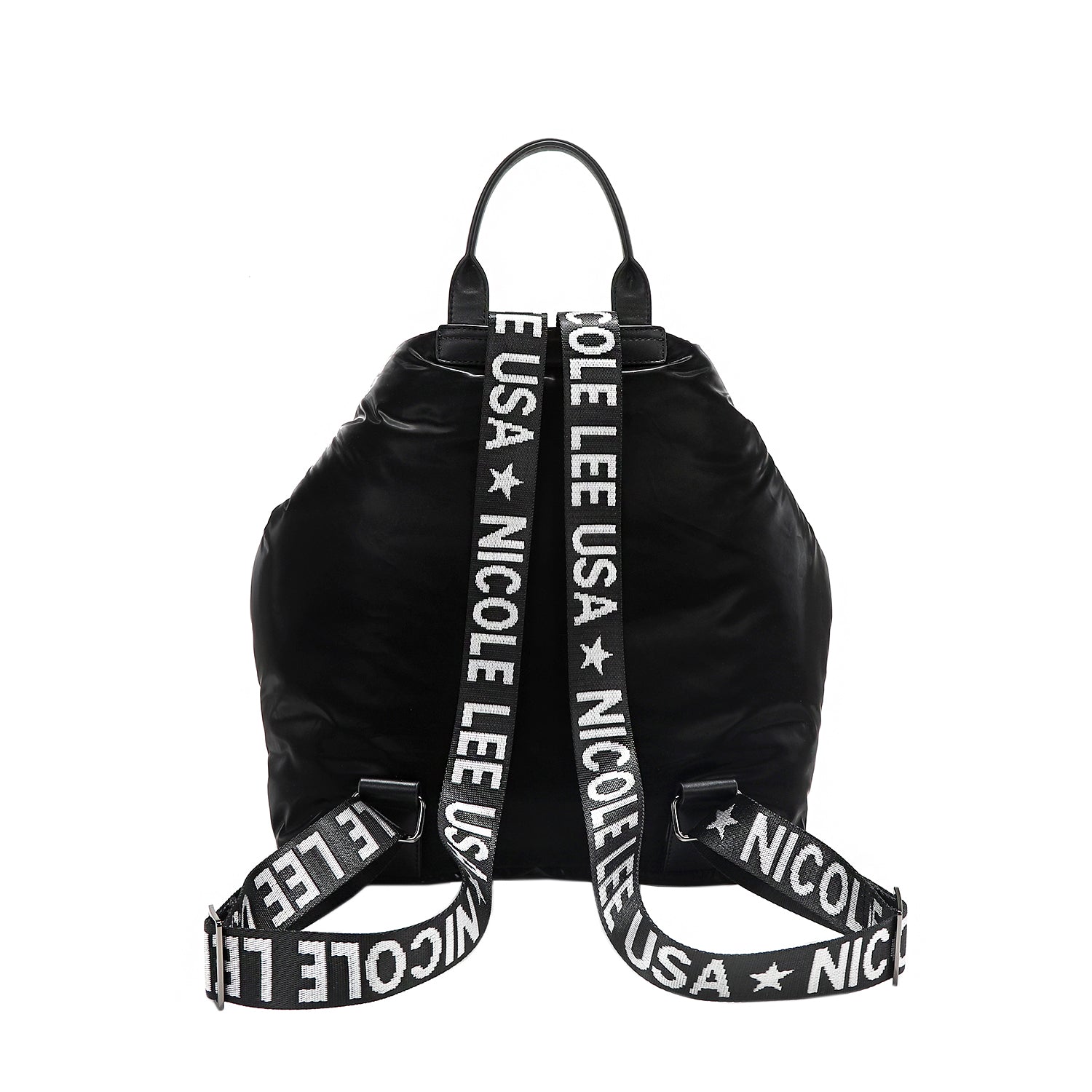 Puffy Large Backpack with Shiny Finish, Lightweight, Black