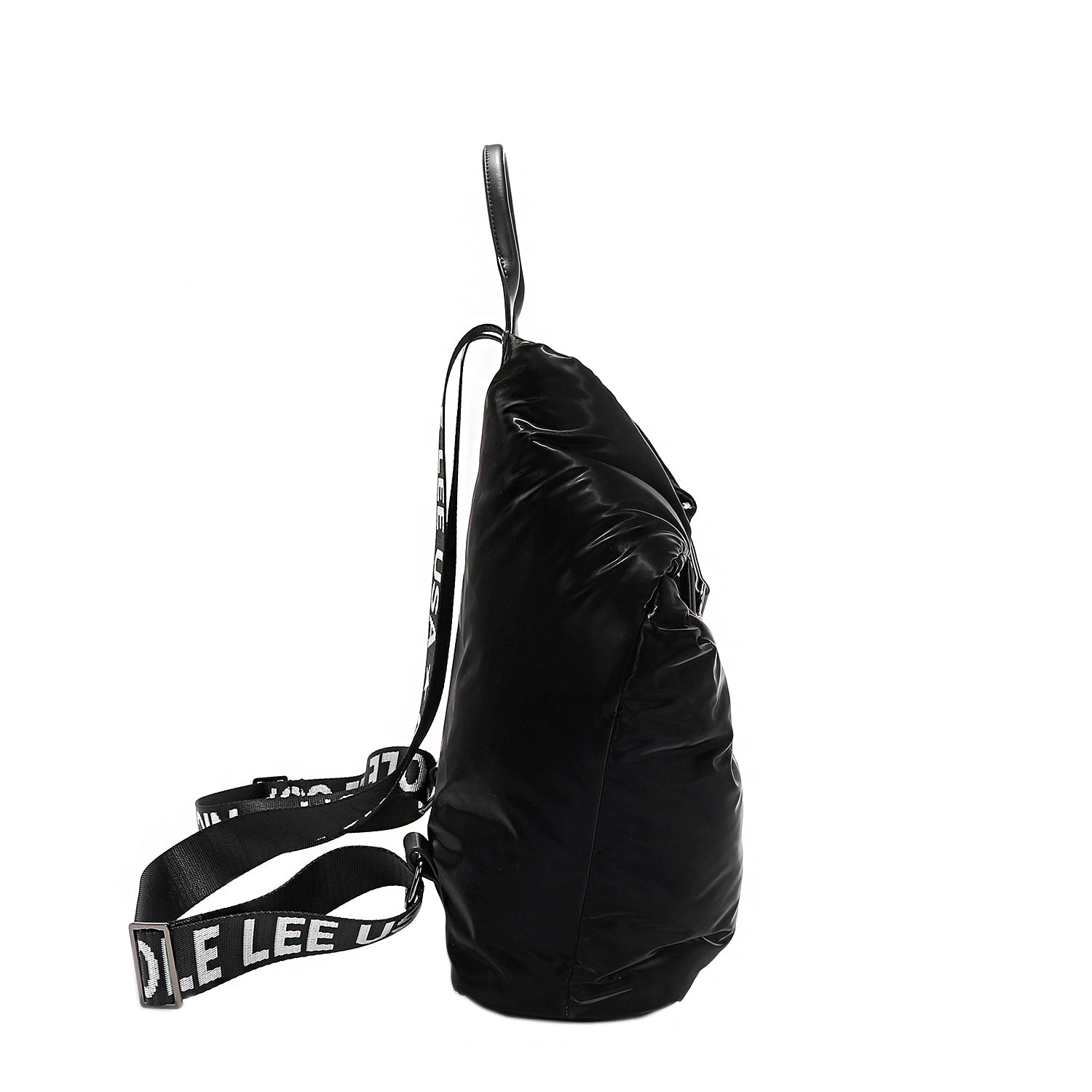 Puffy Large Backpack with Shiny Finish, Lightweight, Black
