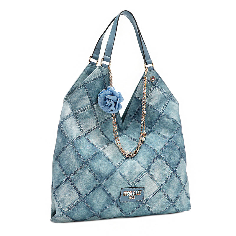 BLUE FLOWER SHOULDER BAG