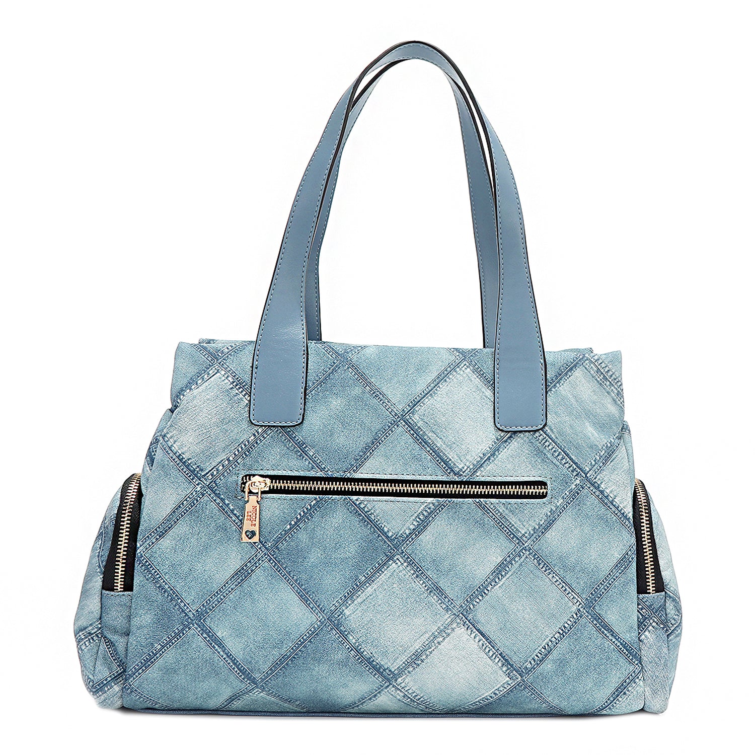 Blue Flower Handbag, Embellished with Detachable Flower Pearl