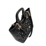 LACE TOP HANDLE HANDBAG