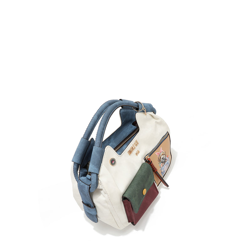 COLORBLOCK TOP HANDLE HANDBAG