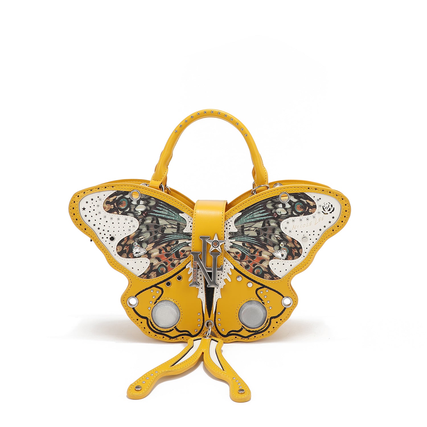 Melanie Butterfly Bliss Lサイズ Butterfly Bag With Dazzling Embellishments, Laser-cut Details