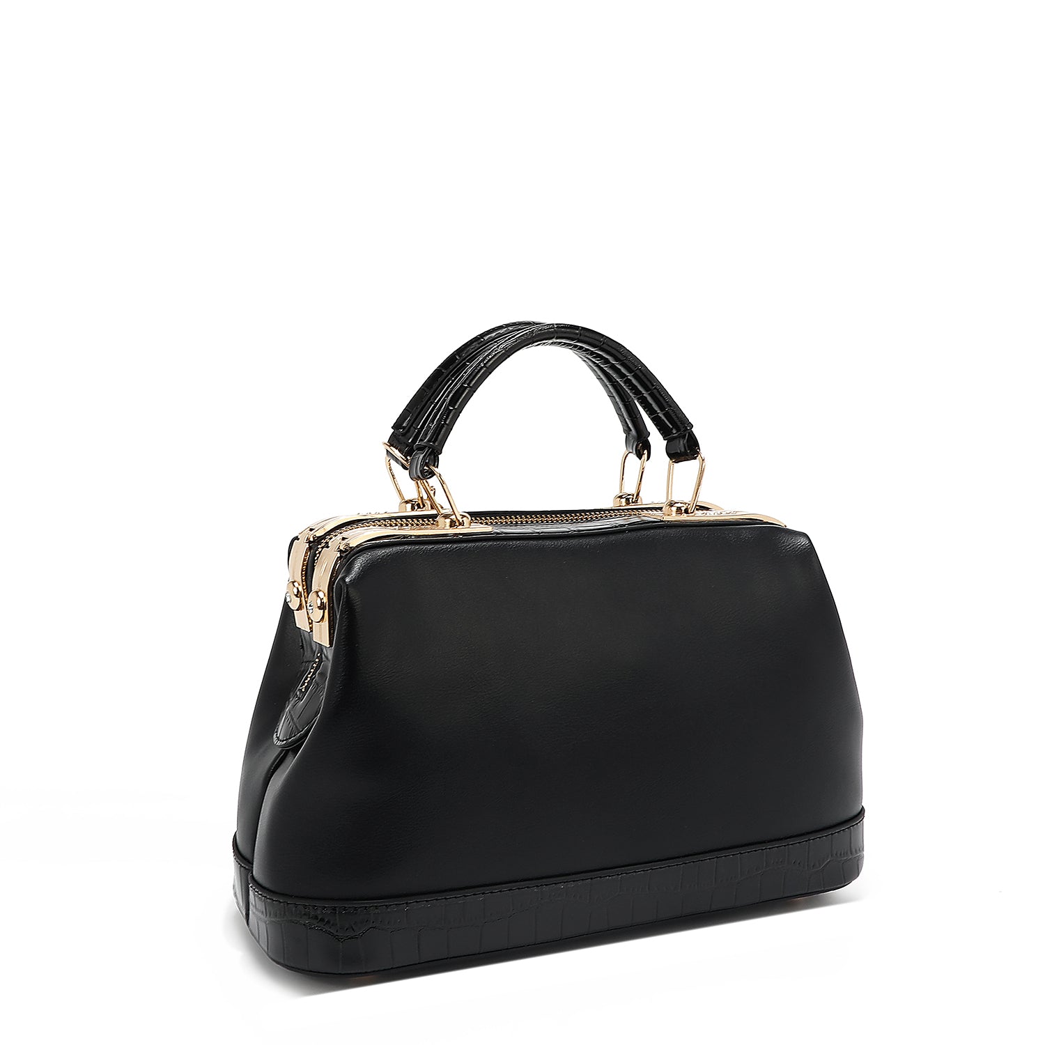 Calista Handbag, Embellished with High-shine Gold Metal Accents