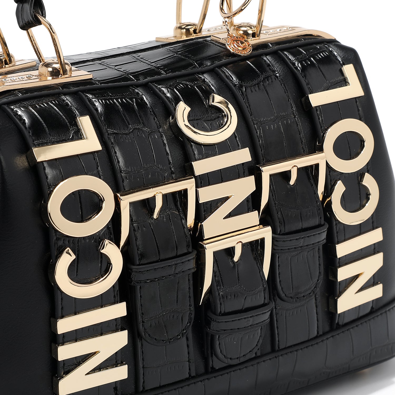 バッグ Caristyle Calista Handbag, Embellished with High-shine Gold Metal Accents