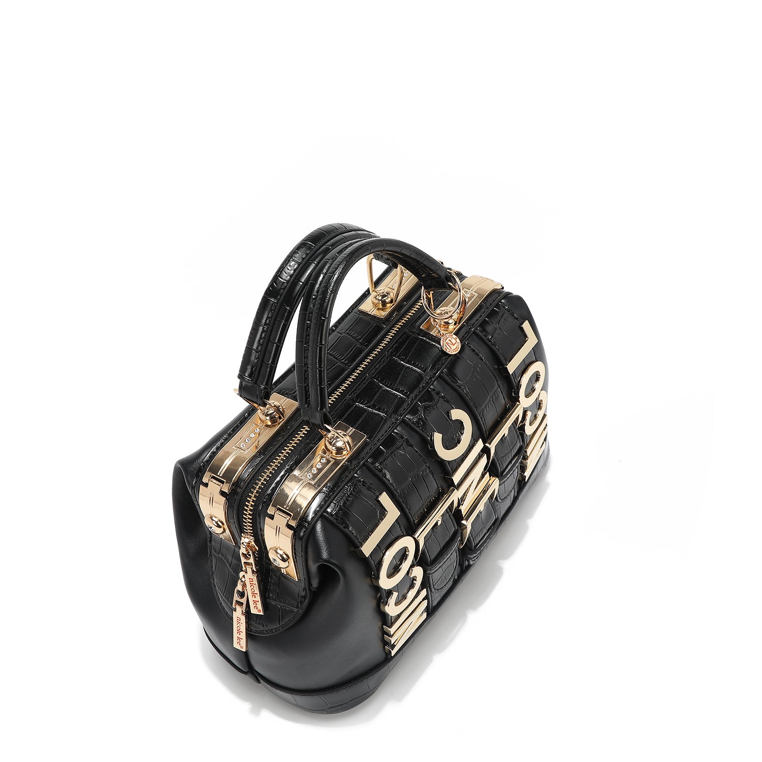 バッグ Caristyle Calista Handbag, Embellished with High-shine Gold Metal Accents