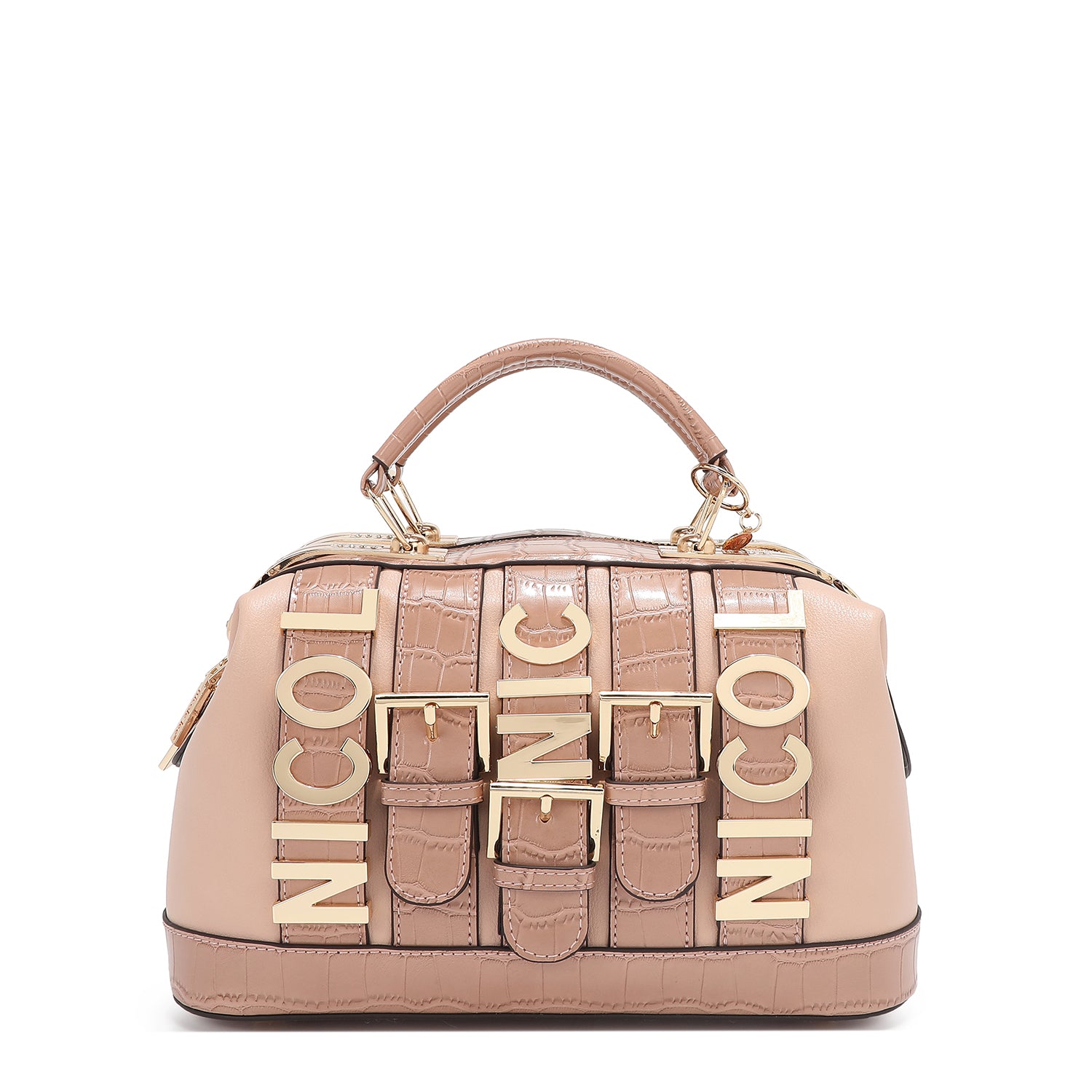 Calista Handbag, Embellished with High-shine Gold Metal Accents