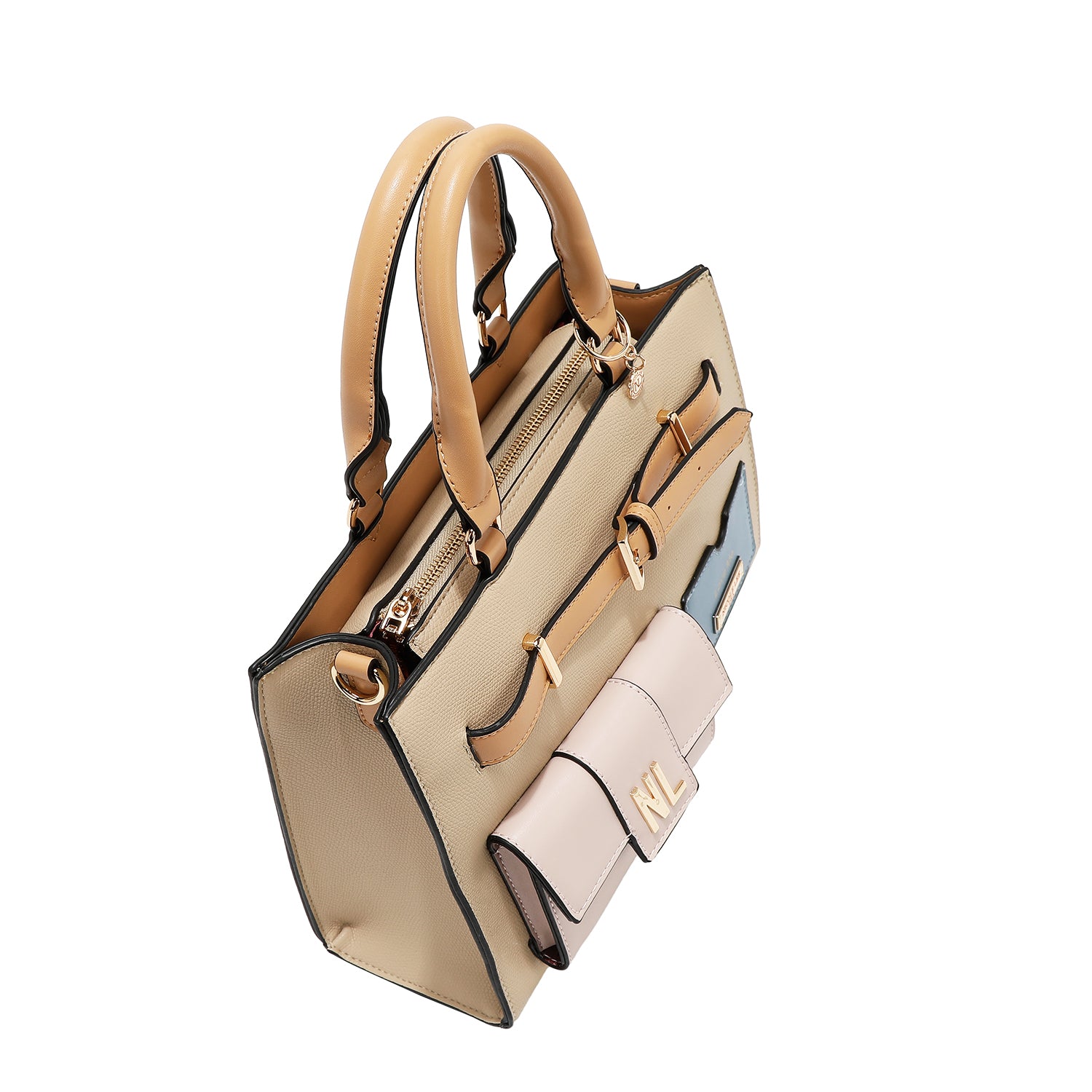 COLORBLOCK POCKET SATCHEL BAG