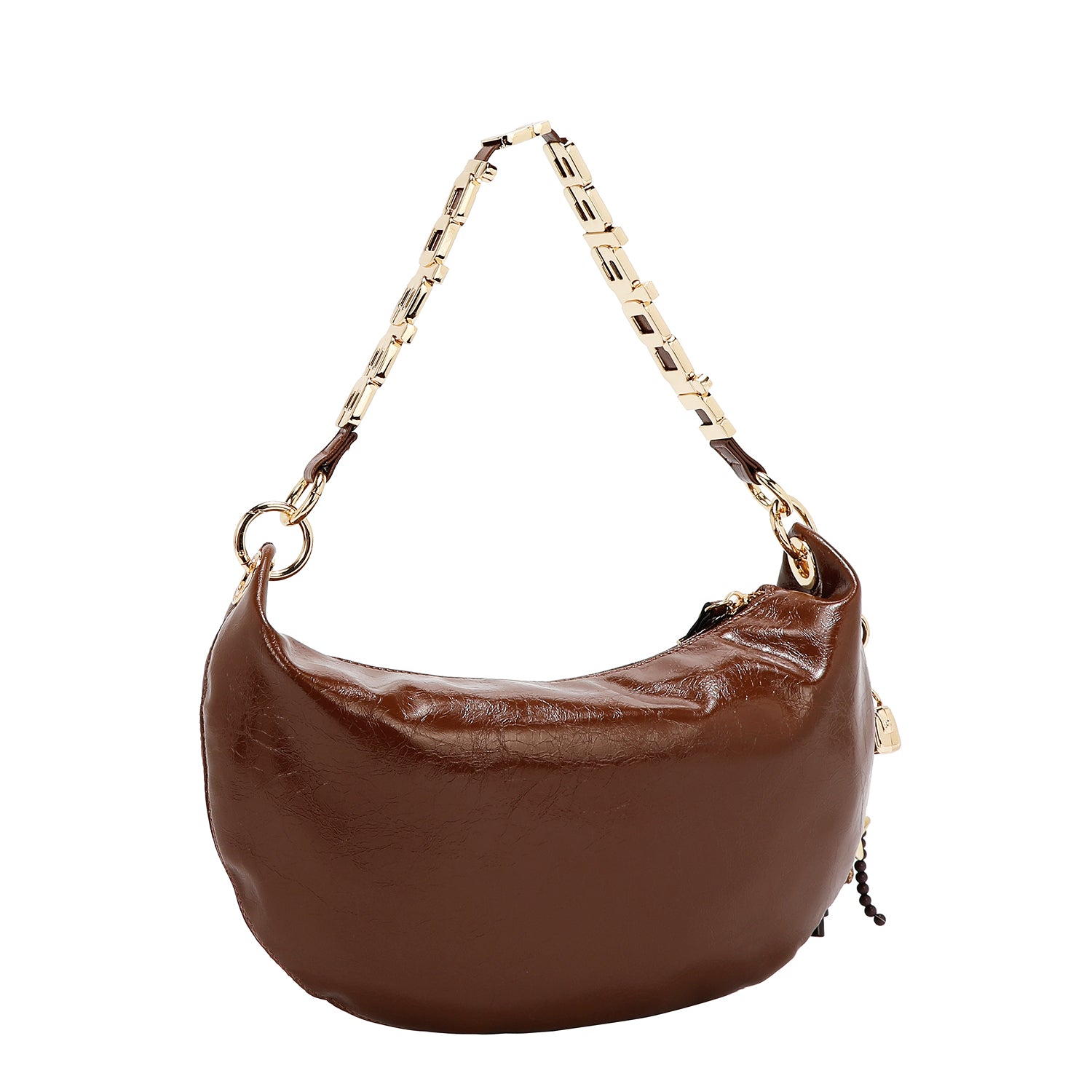 SHIMMER LUXE CRESCENT SHOULDER BAG