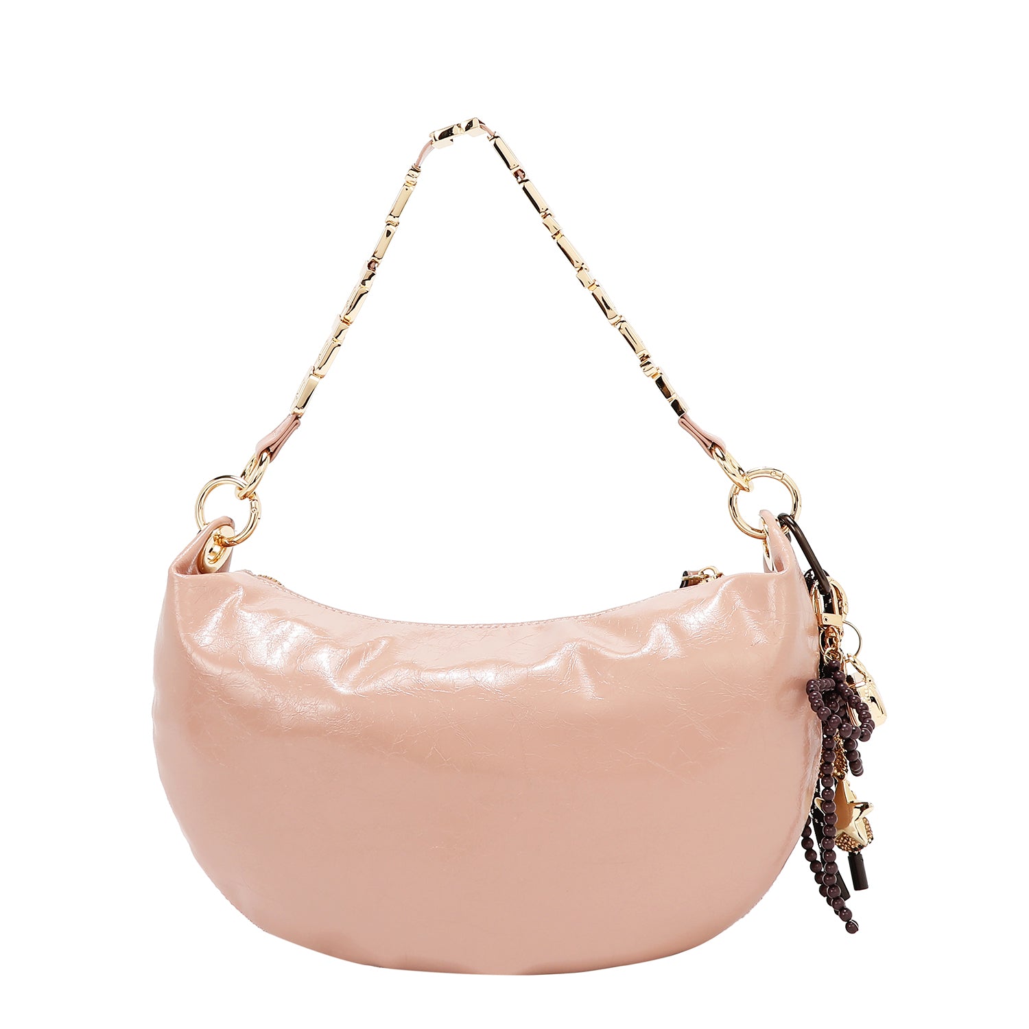 SHIMMER LUXE CRESCENT SHOULDER BAG