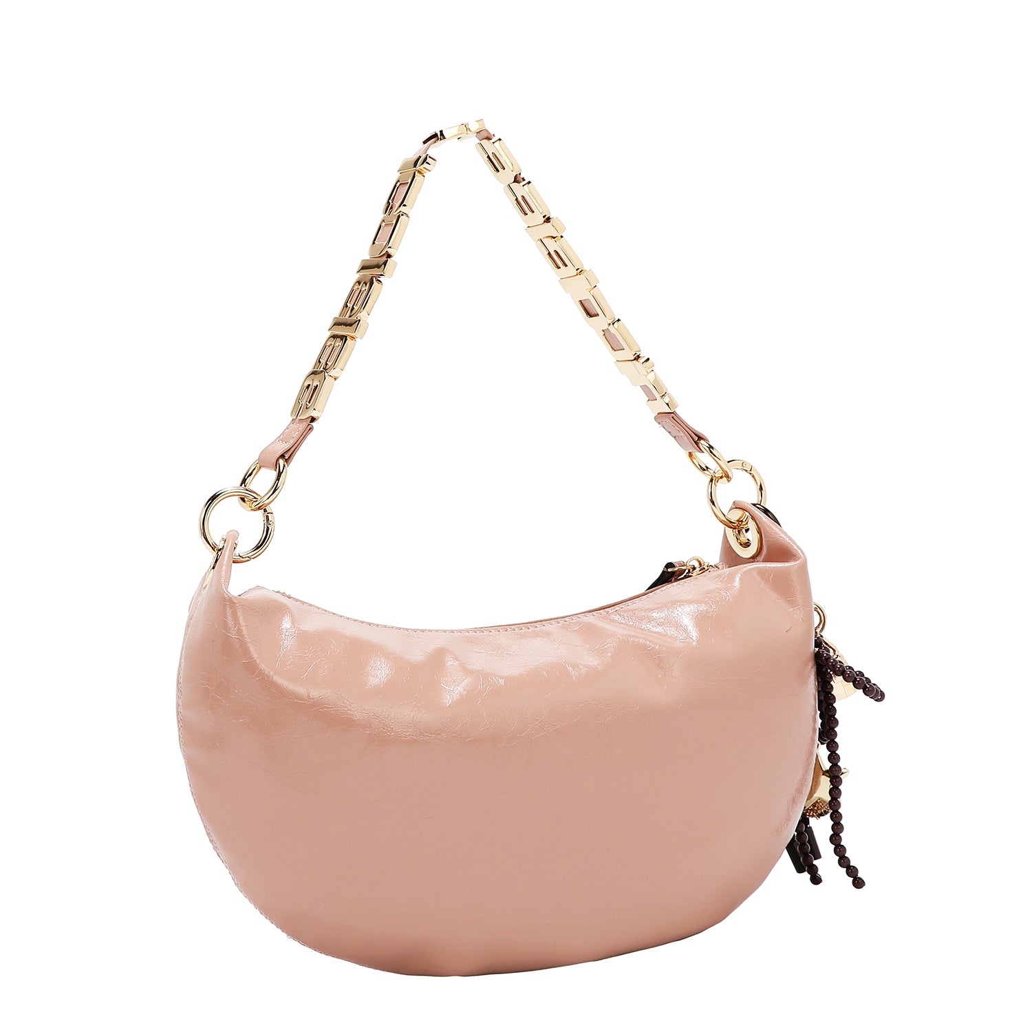 SHIMMER LUXE CRESCENT SHOULDER BAG