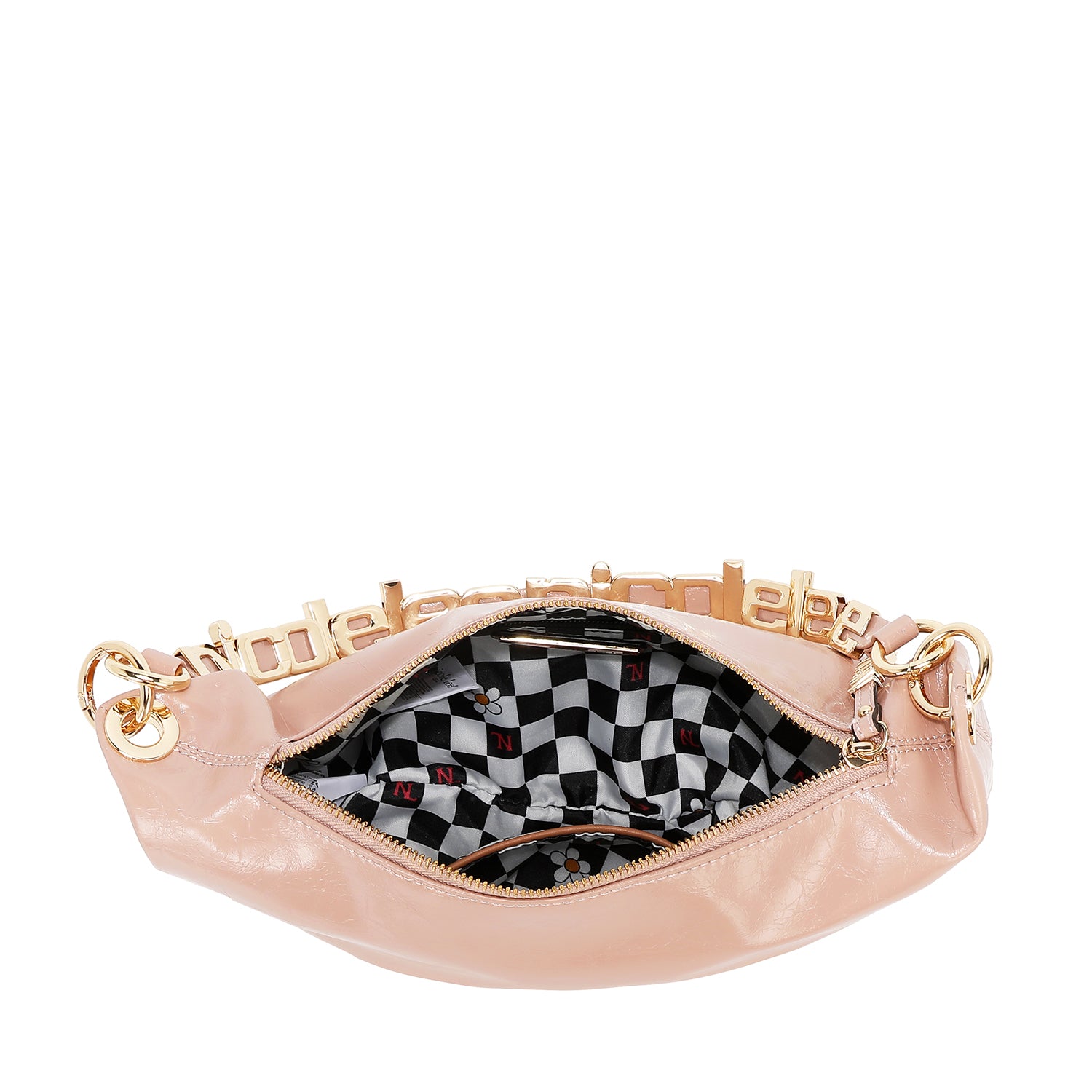 SHIMMER LUXE CRESCENT SHOULDER BAG