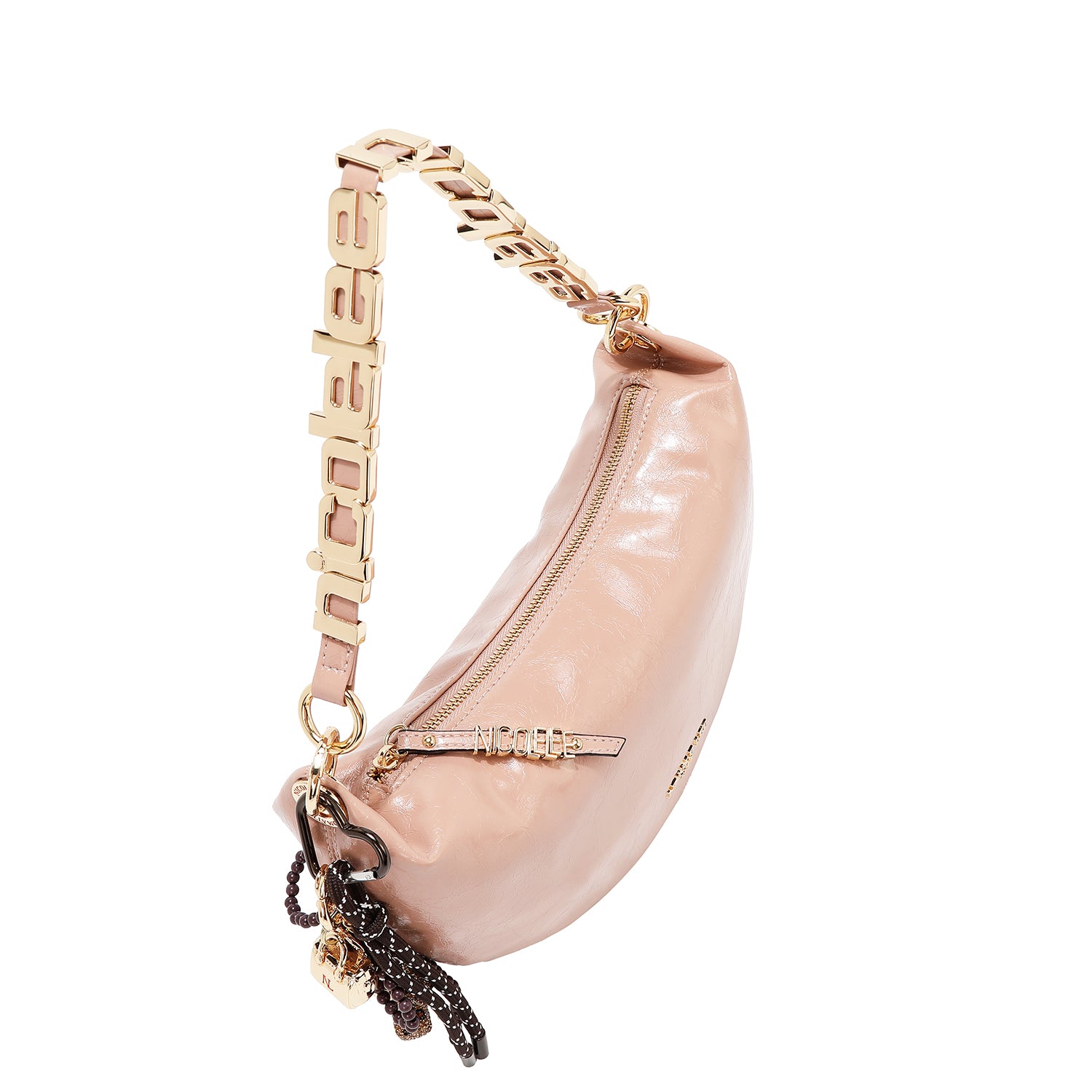SHIMMER LUXE CRESCENT SHOULDER BAG
