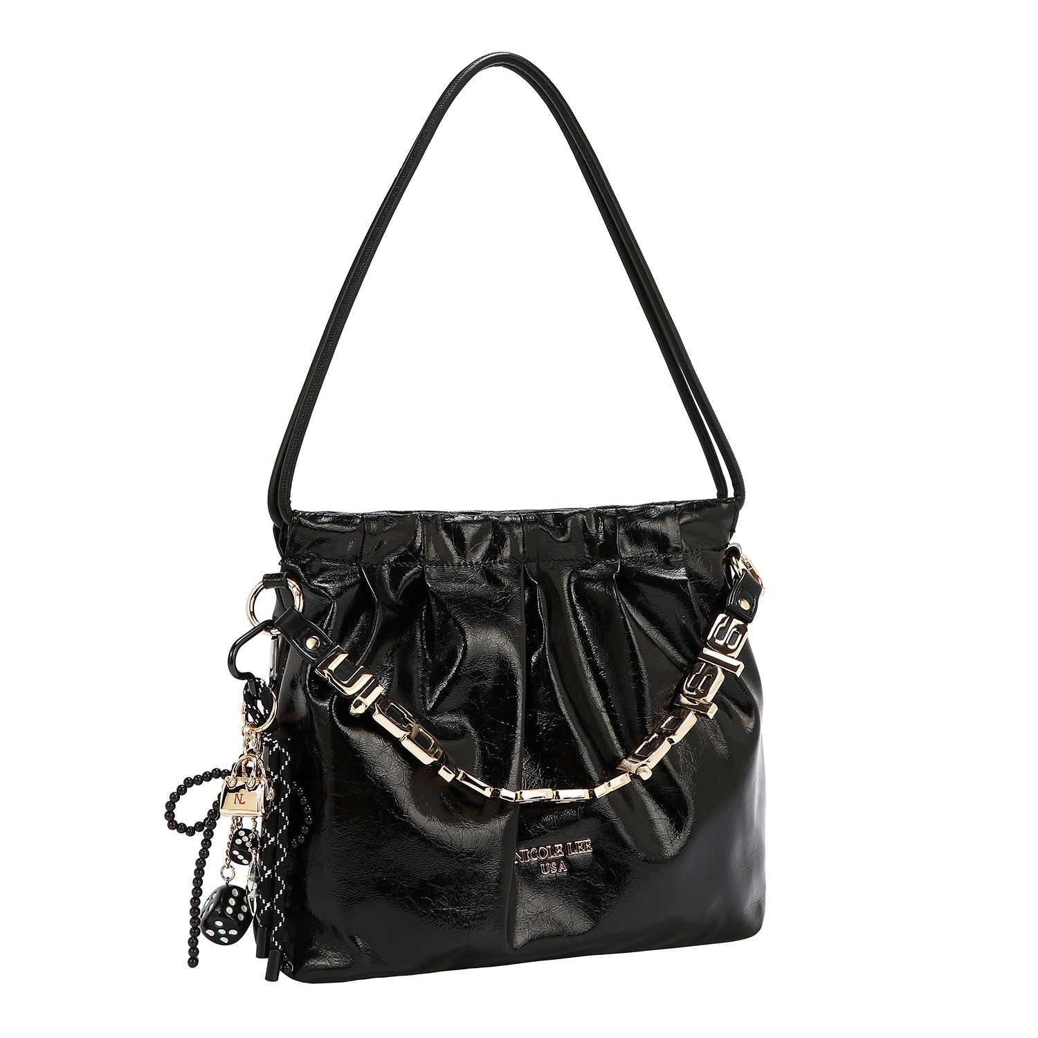 SHIMMER LUXE SQUARE SHOULDER BAG