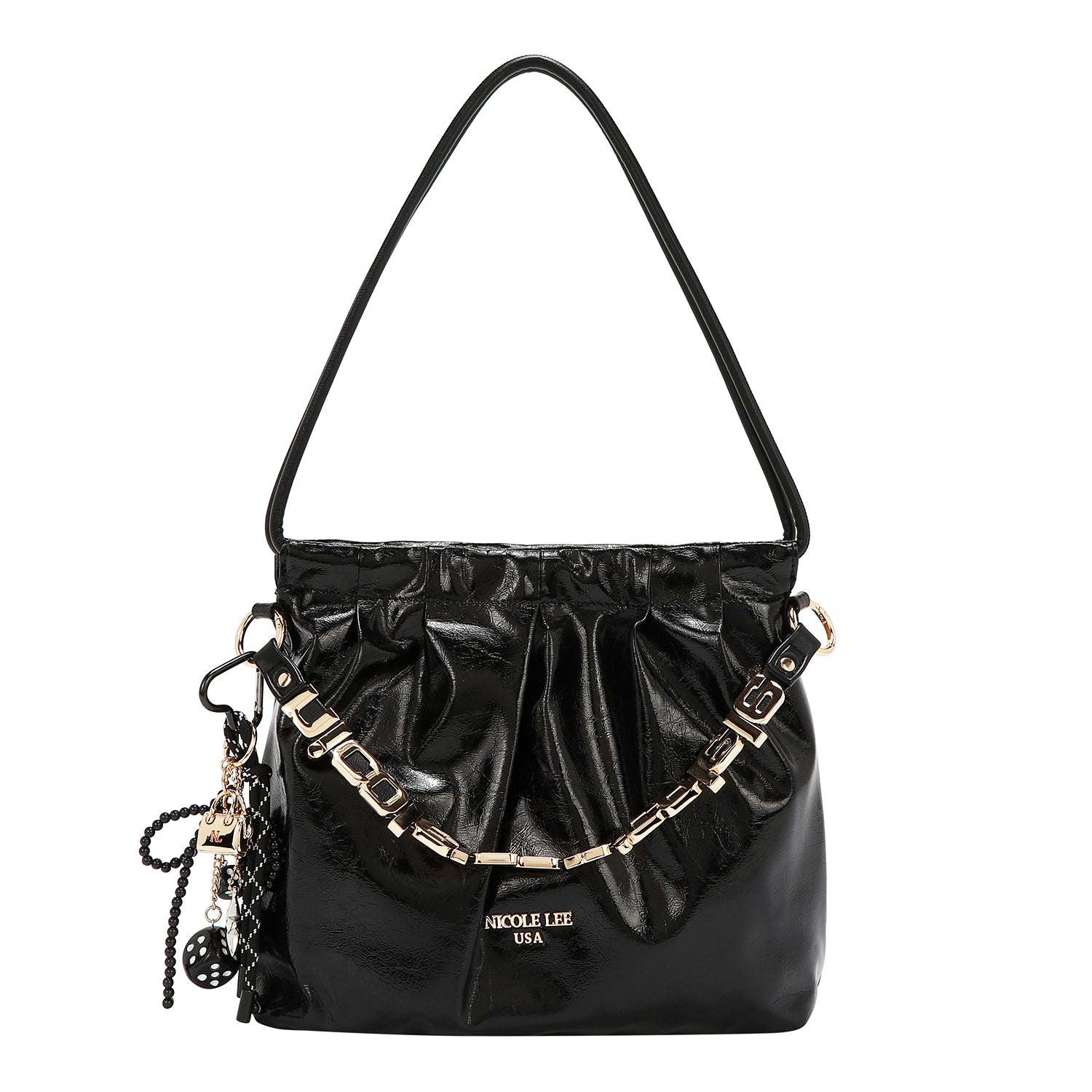 SHIMMER LUXE SQUARE SHOULDER BAG