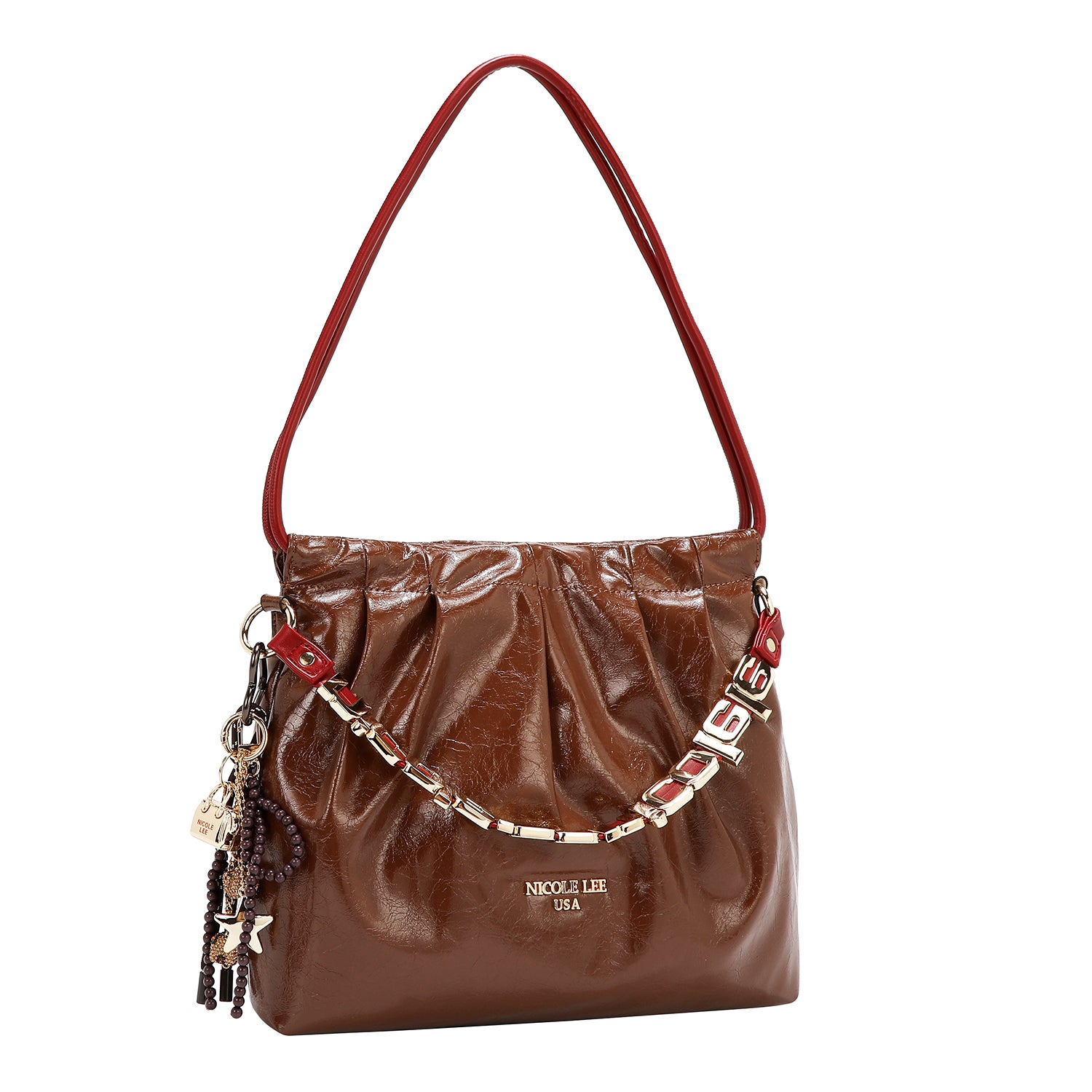 SHIMMER LUXE SQUARE SHOULDER BAG