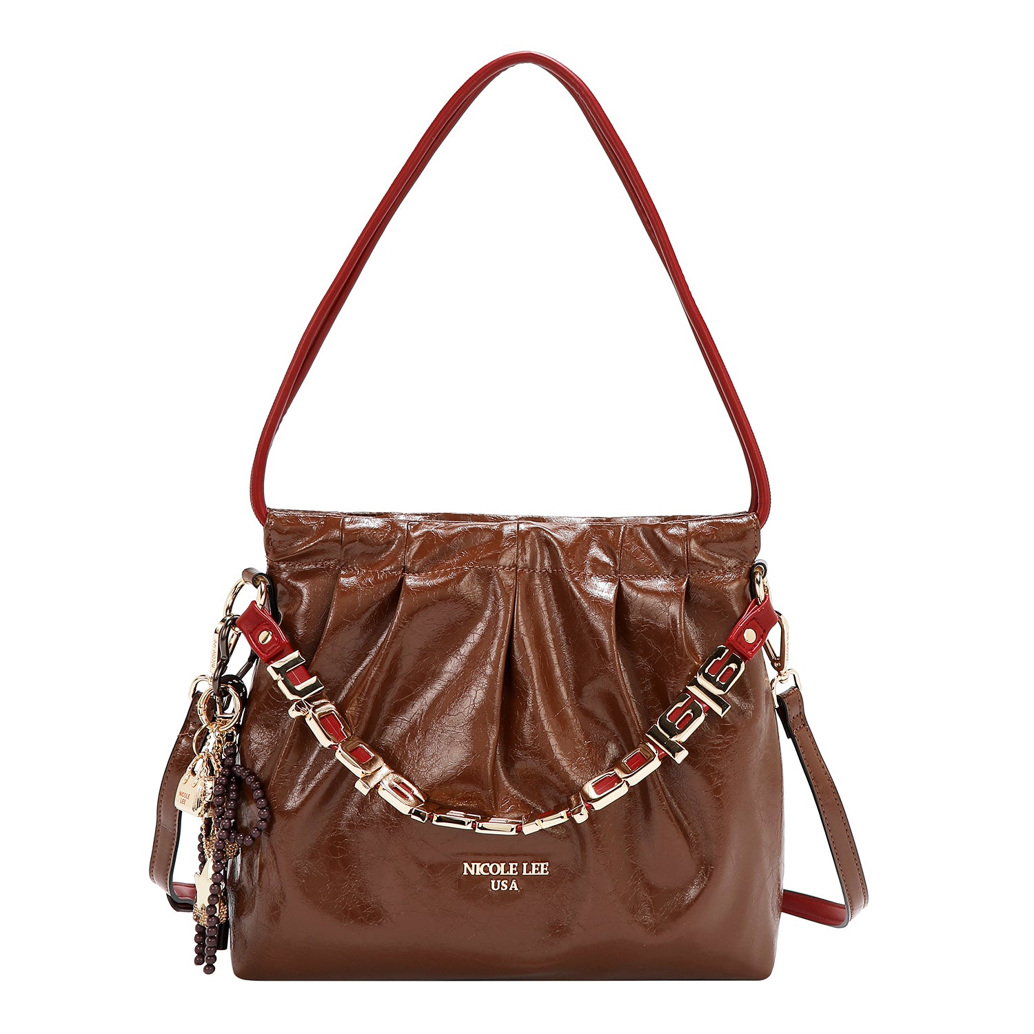 SHIMMER LUXE SQUARE SHOULDER BAG