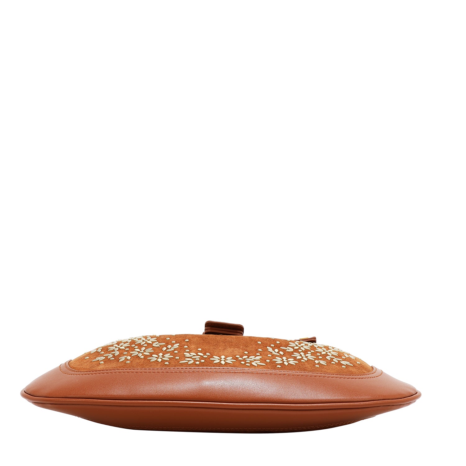 FLORAL LEAF CRESCENT SHOULDER BAG