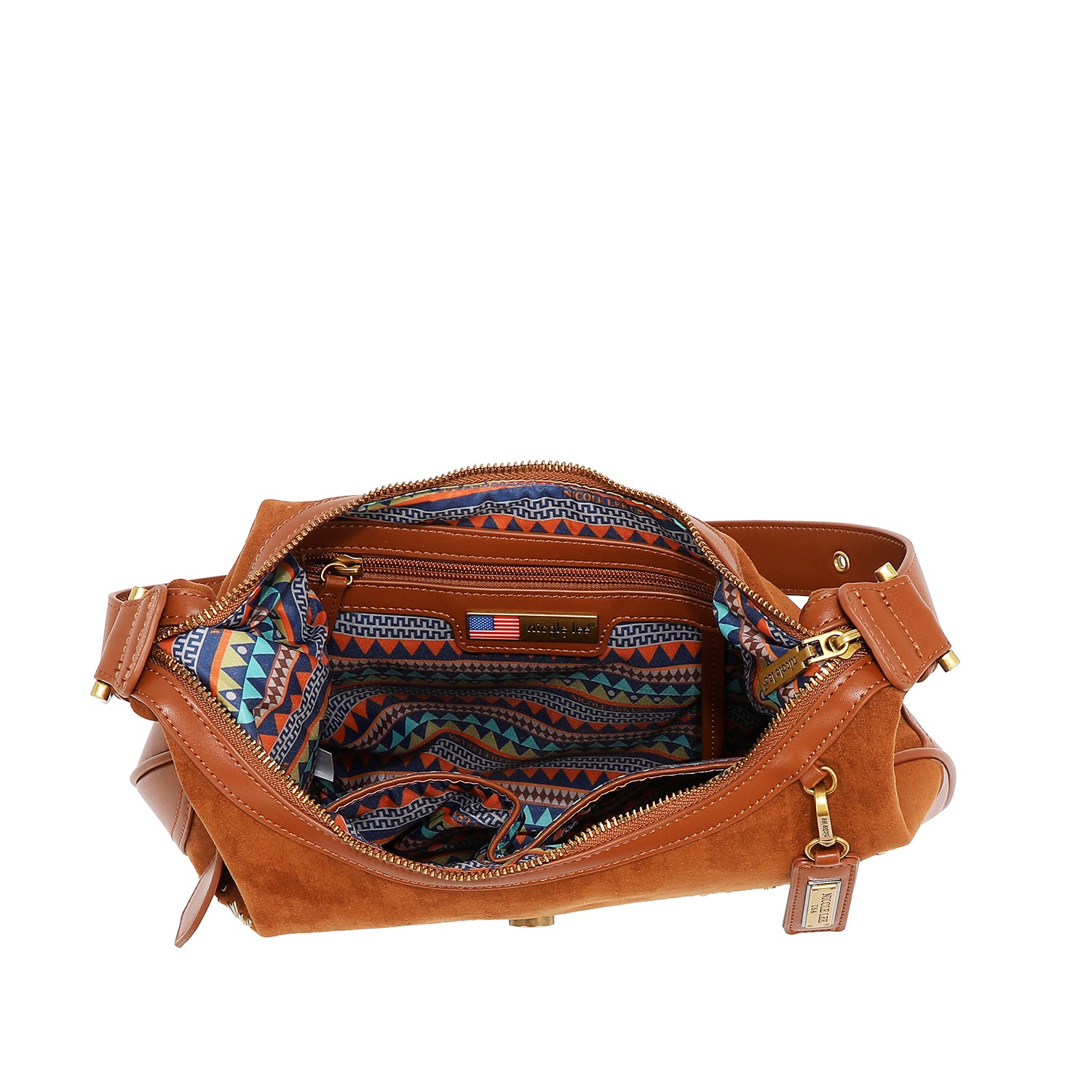 FLORAL LEAF CRESCENT SHOULDER BAG