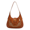 FLORAL LEAF CRESCENT SHOULDER BAG