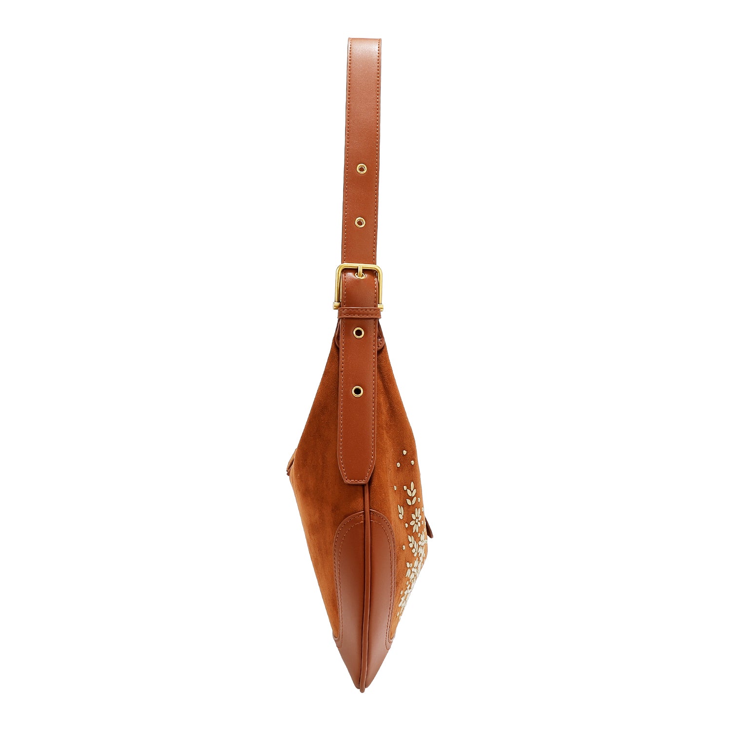 FLORAL LEAF CRESCENT SHOULDER BAG