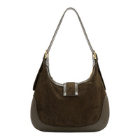 FLORAL LEAF CRESCENT SHOULDER BAG
