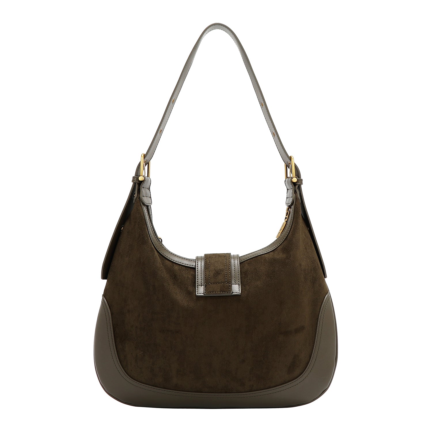 FLORAL LEAF CRESCENT SHOULDER BAG