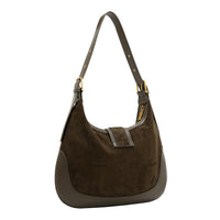 FLORAL LEAF CRESCENT SHOULDER BAG