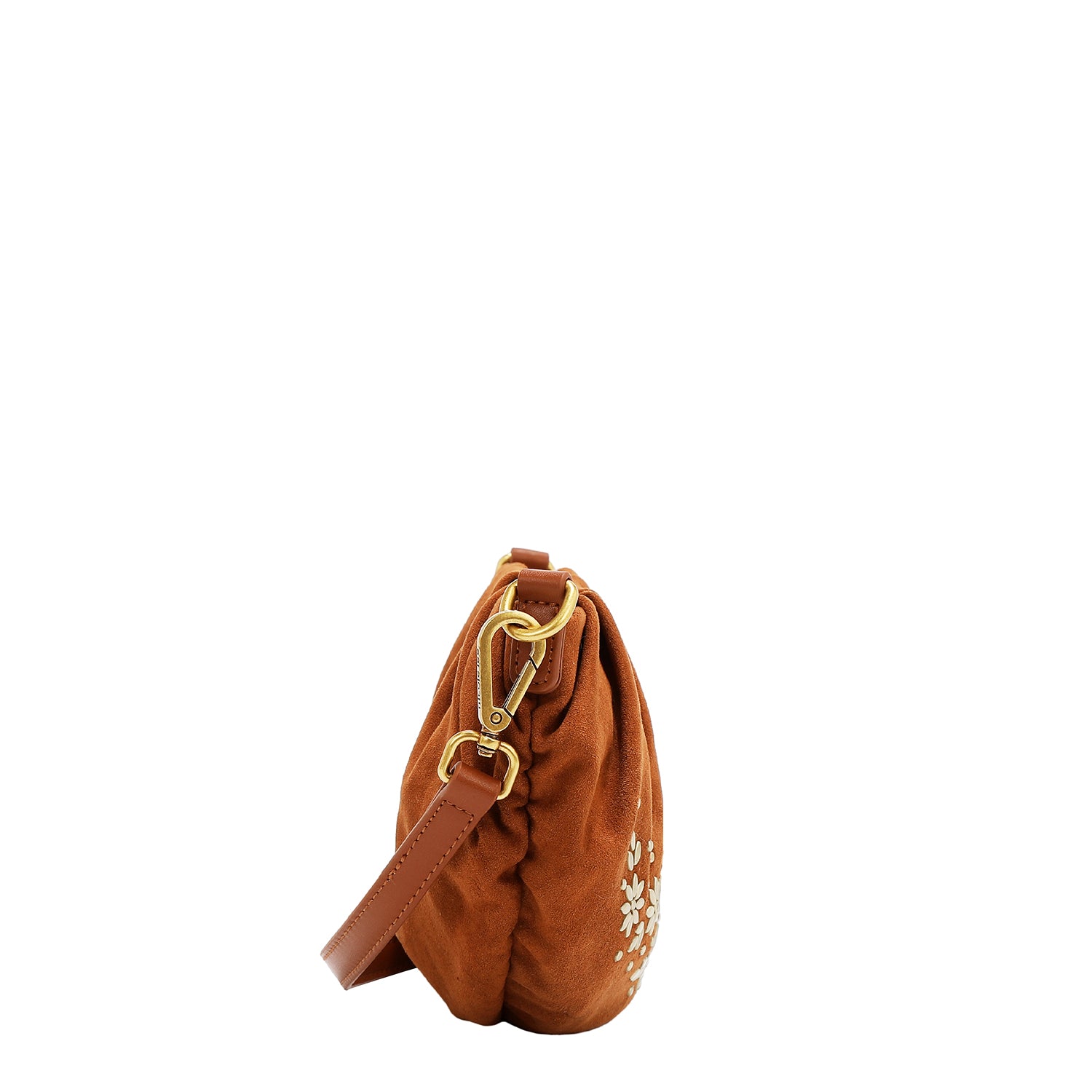 FLORAL LEAF RUCHED CROSSBODY