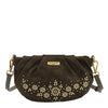FLORAL LEAF RUCHED CROSSBODY