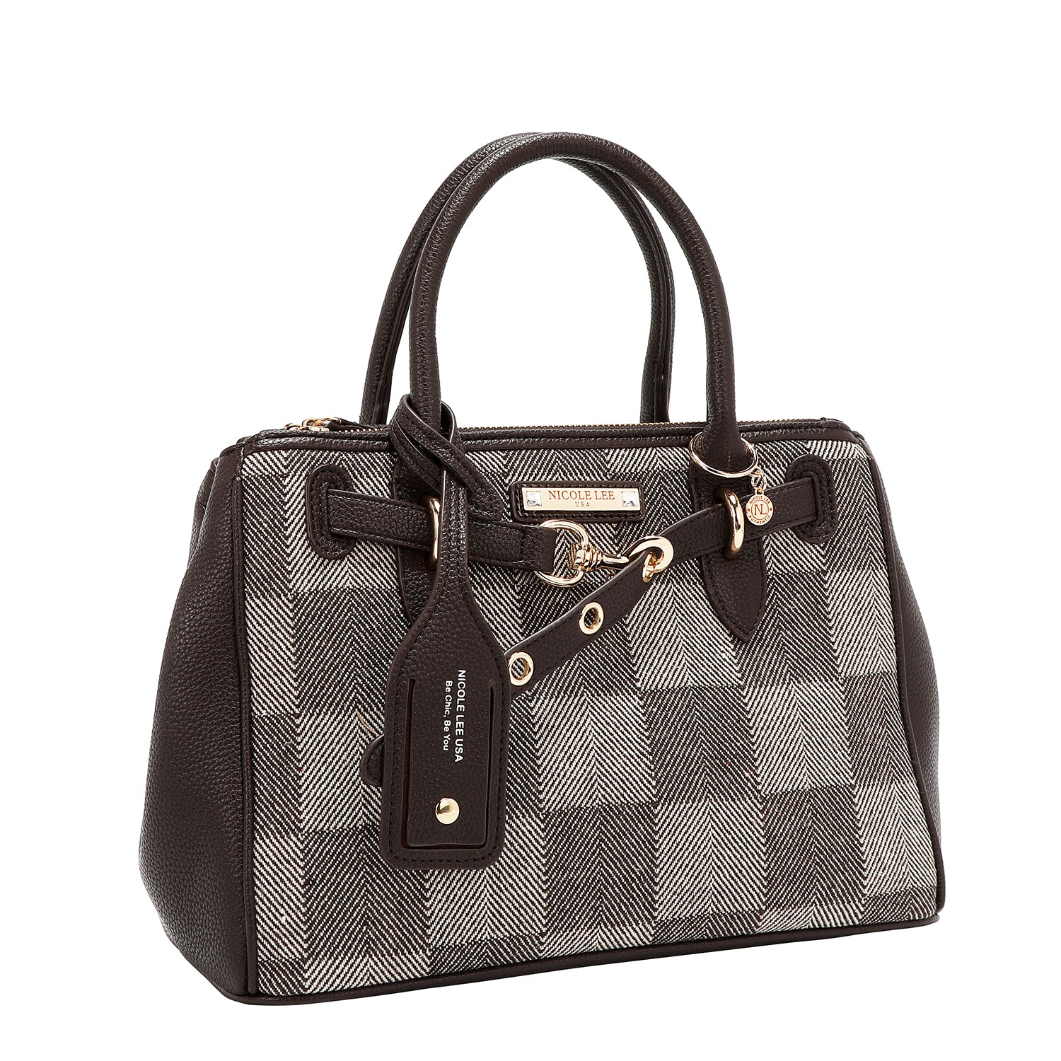 CHIC CHECK SATCHEL BAG