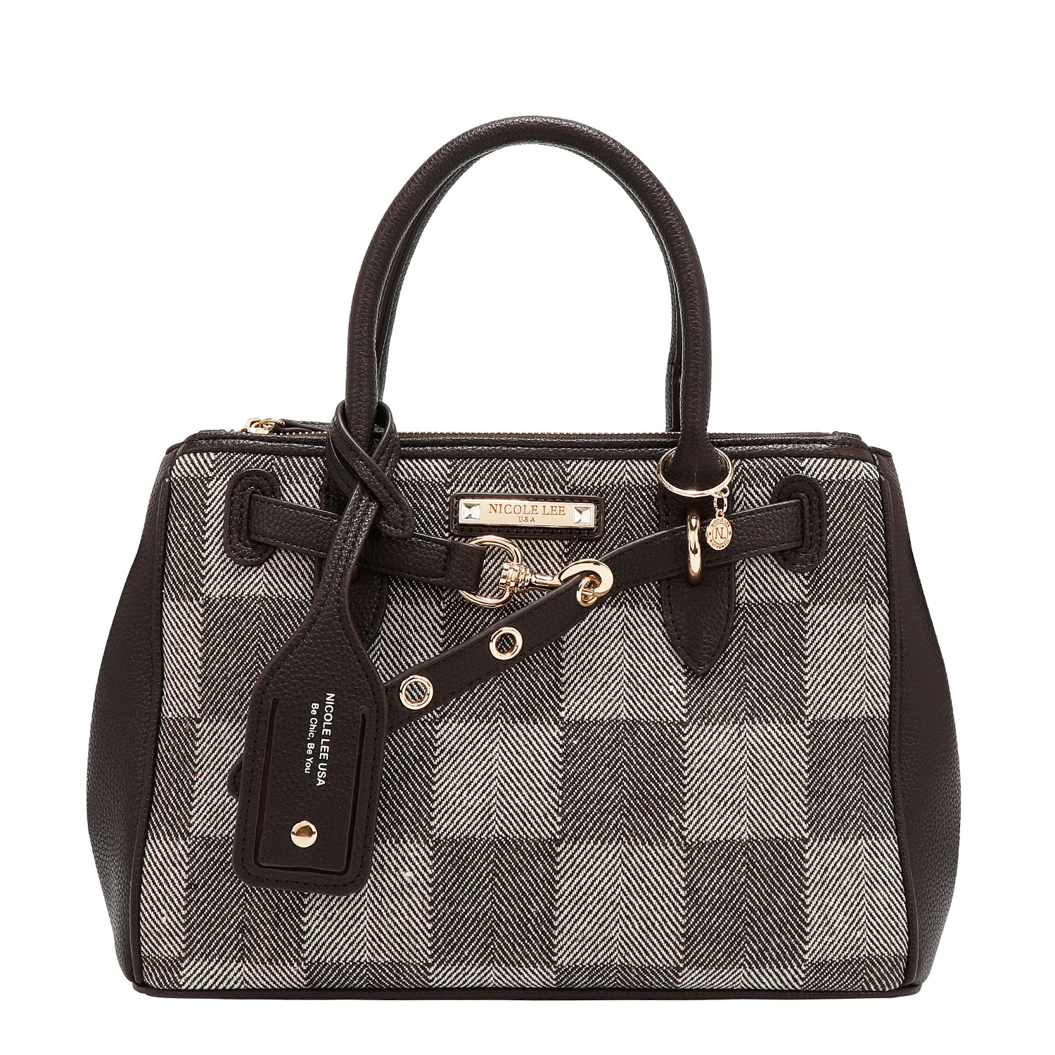 CHIC CHECK SATCHEL BAG