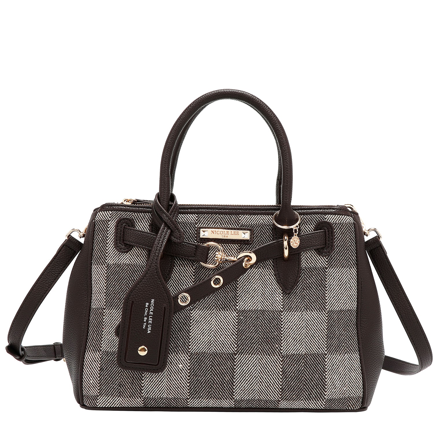 CHIC CHECK SATCHEL BAG