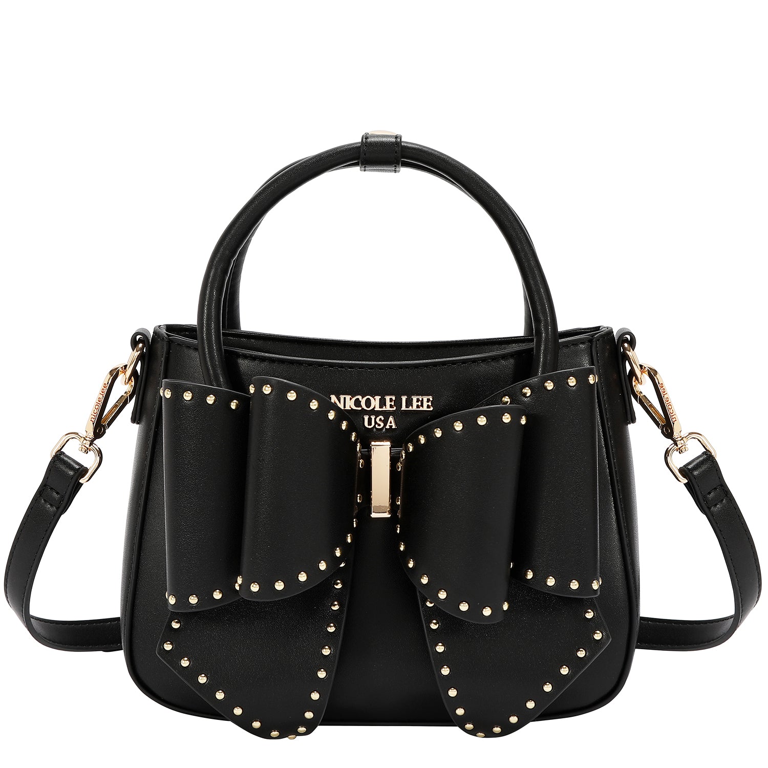 STUDDED BOW HANDBAG