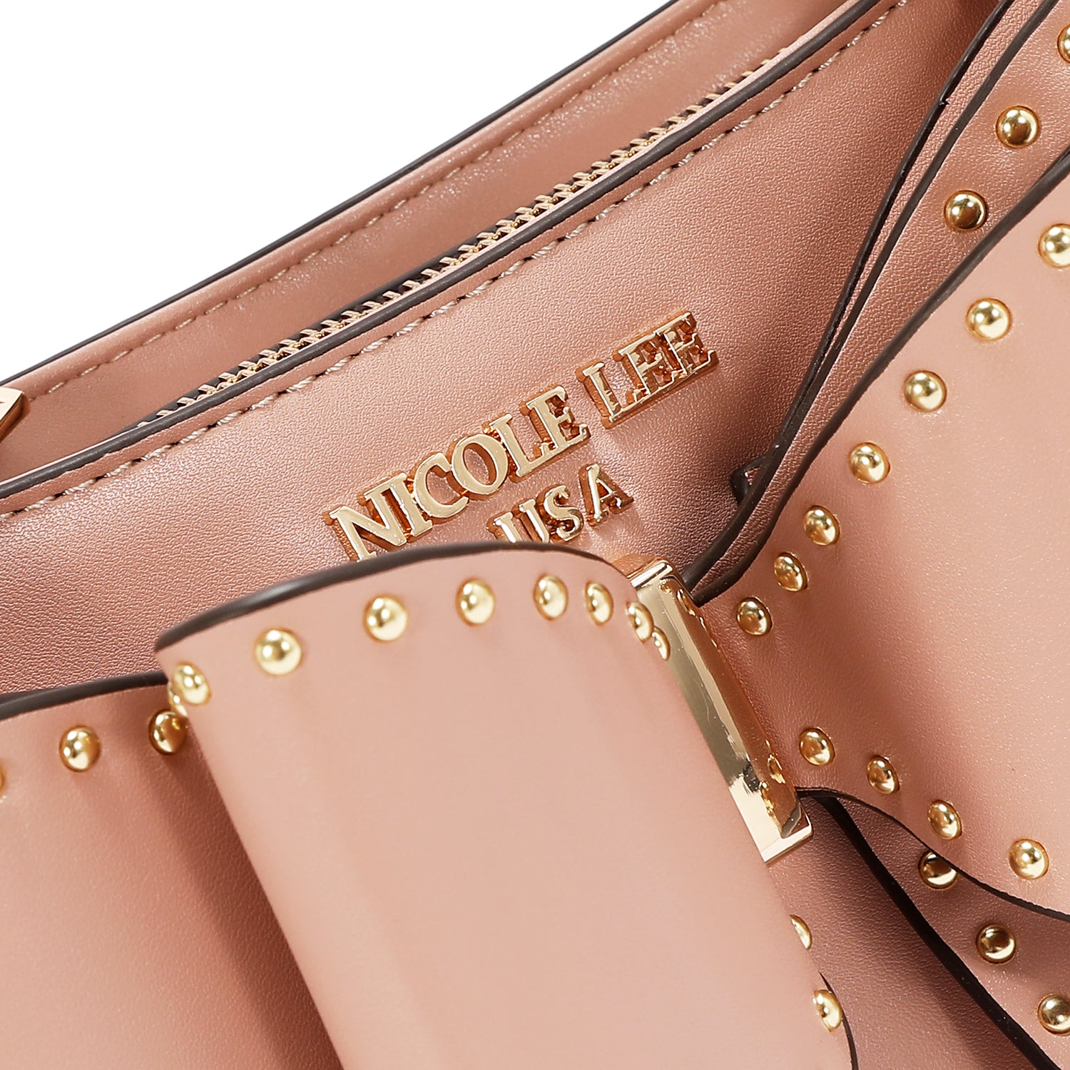 STUDDED BOW HANDBAG