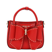 STUDDED BOW HANDBAG