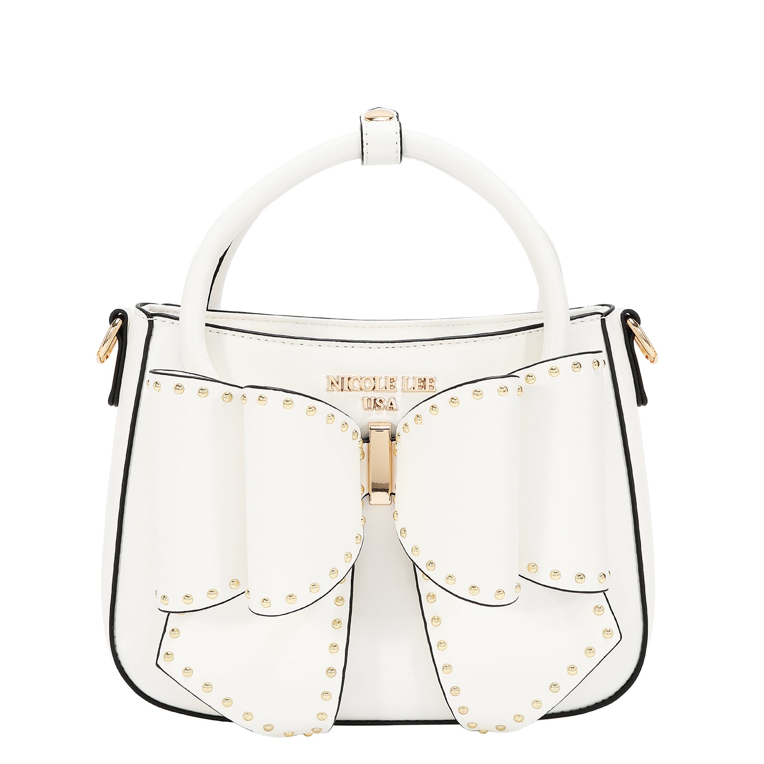 Studded Bow Handbag Blends Edgy and Feminine Style, with a Bold